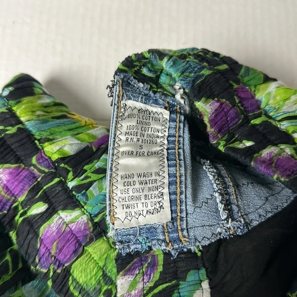 Vintage 90s Patchwork Floral Maxi Skirt | Wearable Art Dopamine Boho - Picture 3 of 7